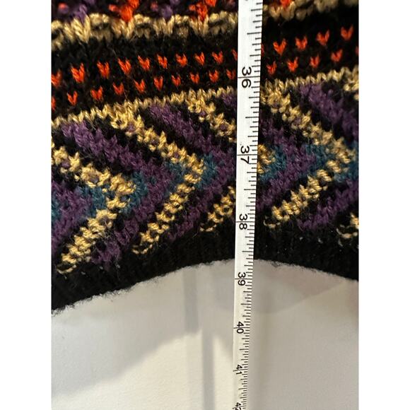 Multicolor Patterned Women's Sweater Coat - Picture 7 of 10